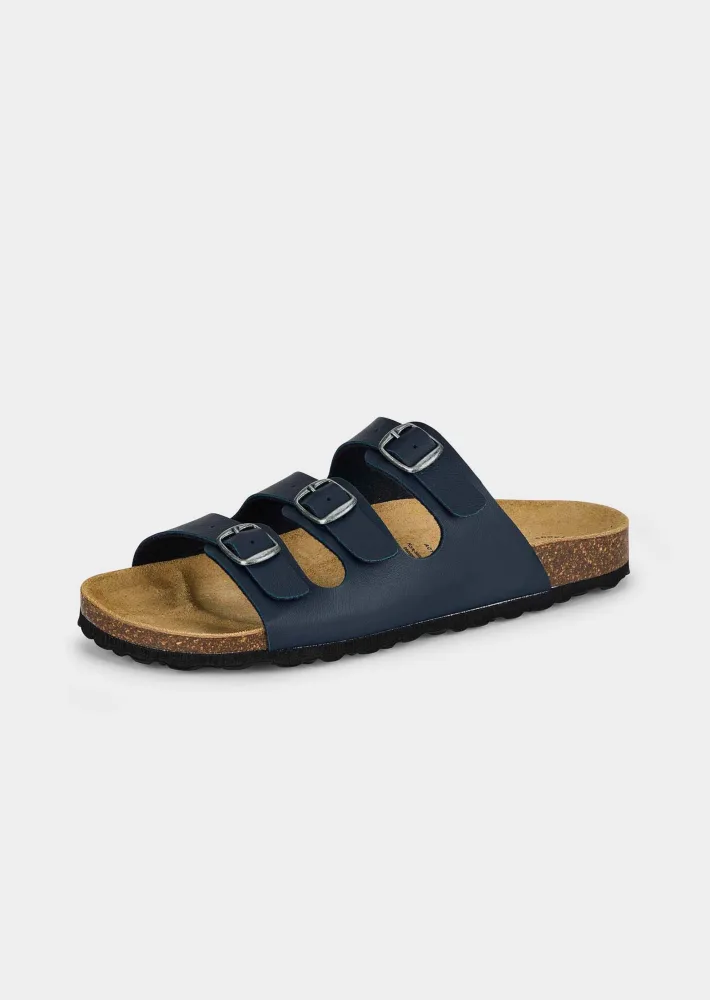 Pantoletten mit verstellbaren Schliessen - marine - Gr. 36 von Goldner Fashion