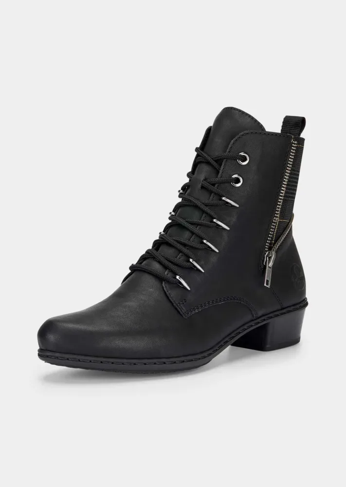 Stiefeletten mit Karomuster am Schaft - schwarz - Gr. 38 von Goldner Fashion