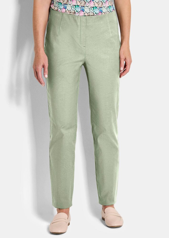 Bengalinhose LOUISA in Denim-Optik - salbei - Gr. 26 von Goldner Fashion