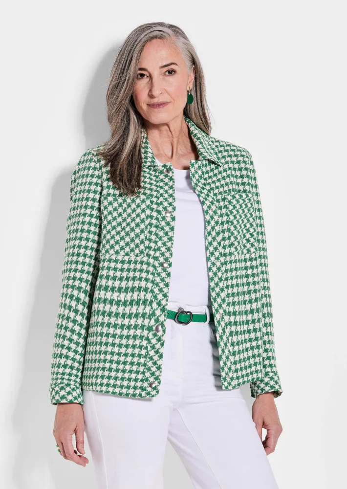 Jacke - grün / weiss / gemustert - Gr. 21 von Goldner Fashion