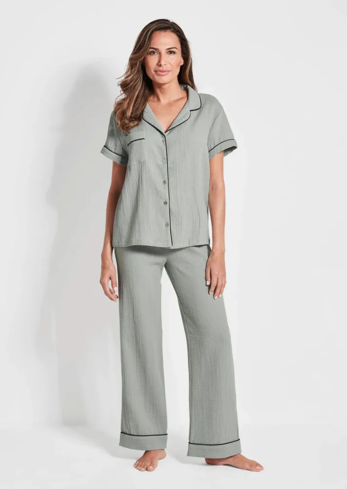 Musselin-Pyjama - mint - Gr. 21 von Goldner Fashion