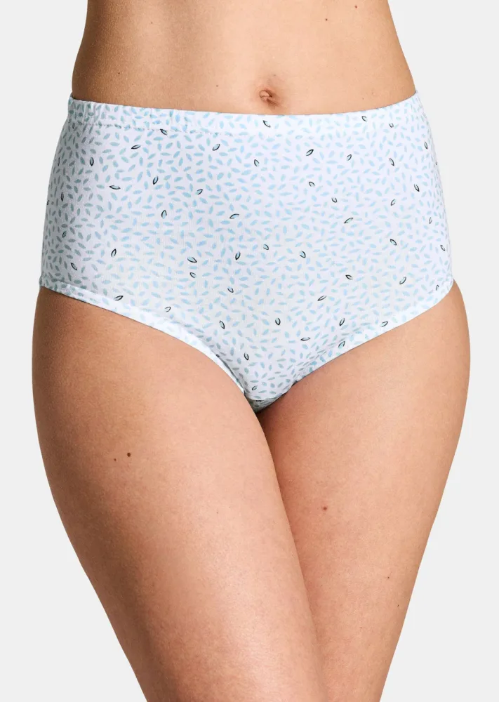 Baumwoll-Taillenslip im Mehrfachpack - hellblau / weiss - Gr. 38 von Goldner Fashion