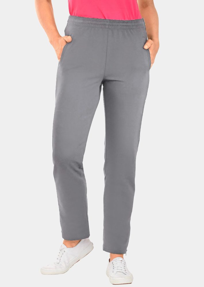 Reha-Hose mit seitlichem Reissverschluss - grau - Gr. 48 von Goldner Fashion