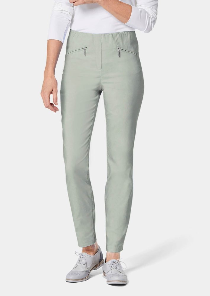 Schmale Bengalinhose LOUISA - graugrün - Gr. 19 von Goldner Fashion
