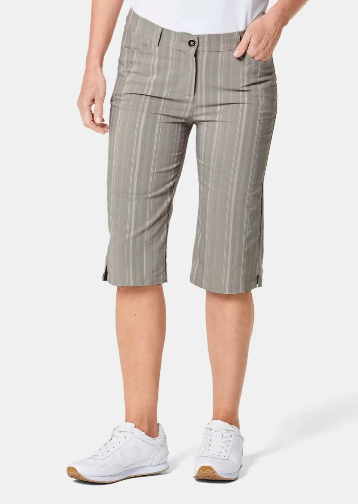 Bermuda CARLA in Streifen-Optik - grau - Gr. 21 von Goldner Fashion
