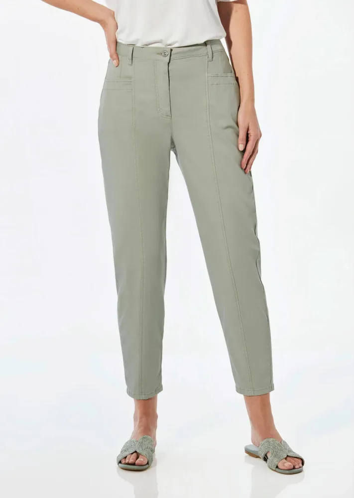 Karottenhose SARA in 7/8-Länge - graugrün - Gr. 40 von Goldner Fashion