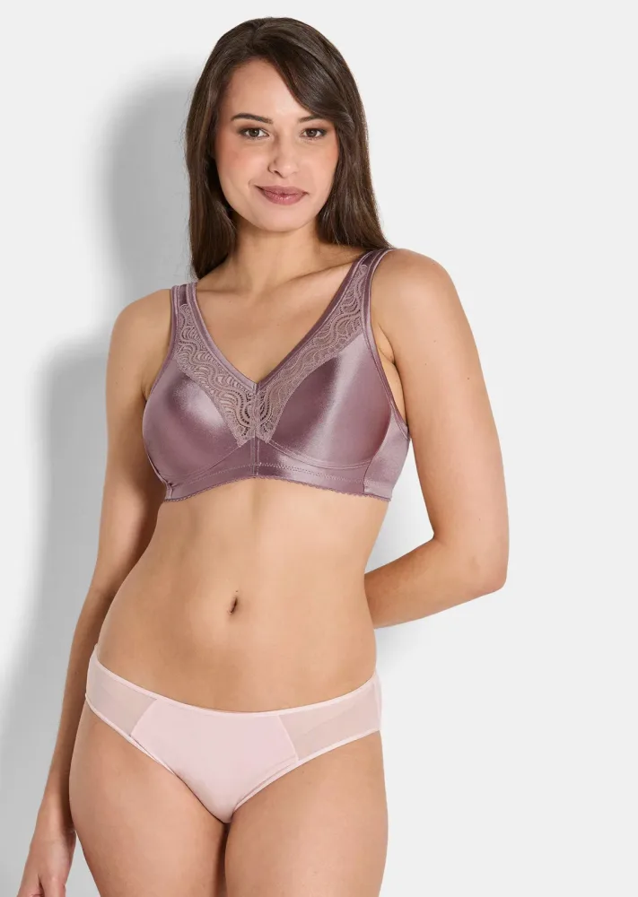 BH ohne Bügel in edler Satin-Optik - altrosé - Gr. 100 C von Goldner Fashion