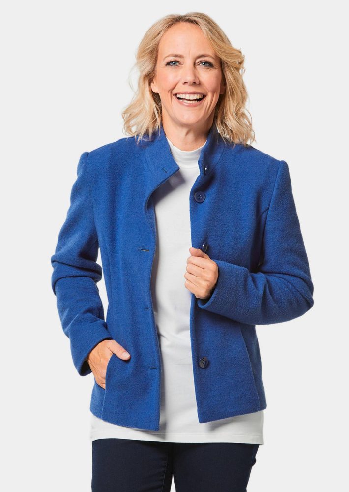 Blazer mit raffinierter Kragenlösung - royalblau - Gr. 23 von Goldner Fashion