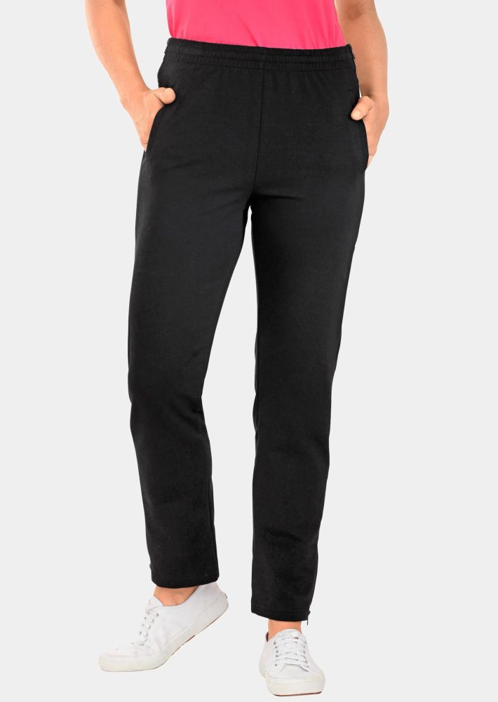 Reha-Hose mit seitlichem Reissverschluss - schwarz - Gr. 20 von Goldner Fashion