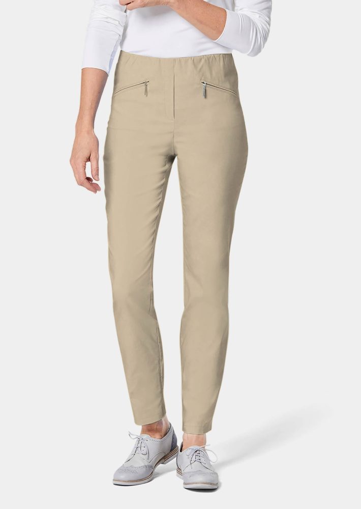 Schmale Bengalinhose LOUISA - beige - Gr. 20 von Goldner Fashion