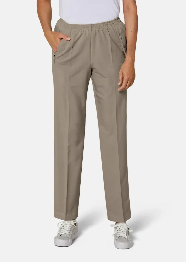 Pflegeleichte Reiseschlupfhose CARLA - taupe - Gr. 21 von Goldner Fashion