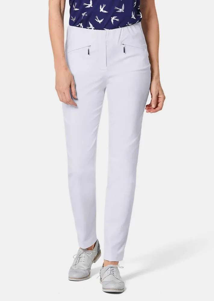 Schmale Bengalinhose LOUISA - weiss - Gr. 20 von Goldner Fashion