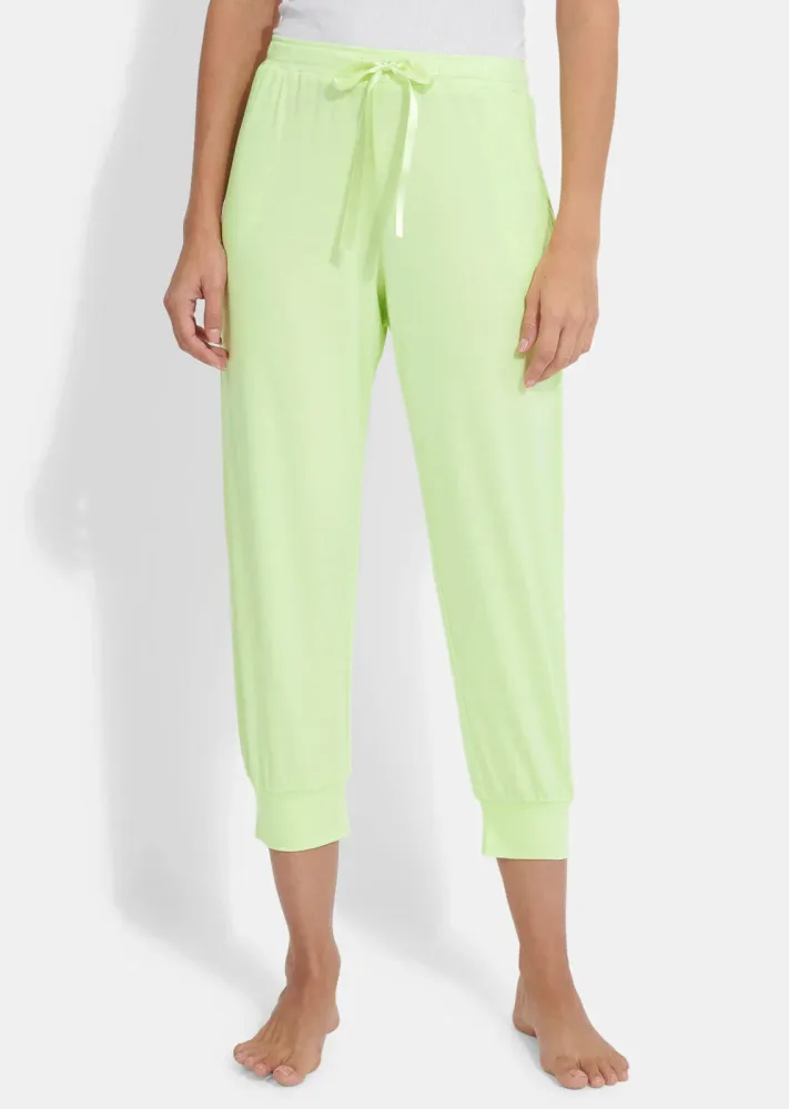 Pyjamahose aus pflegeleichtem Modal - hellgrün - Gr. 46 von Goldner Fashion
