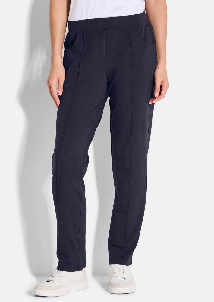 Freizeithose mit Biesen - schwarz - Gr. 20 von Goldner Fashion