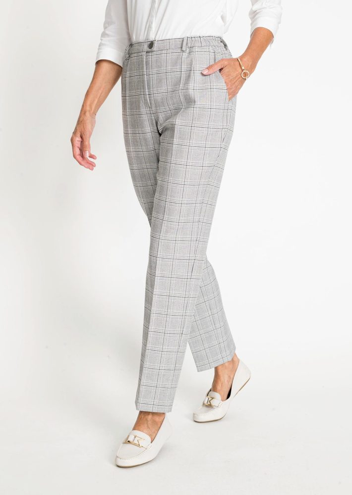 Karohose Classic mit Baumwolle - beige / kariert - Gr. 23 von Goldner Fashion