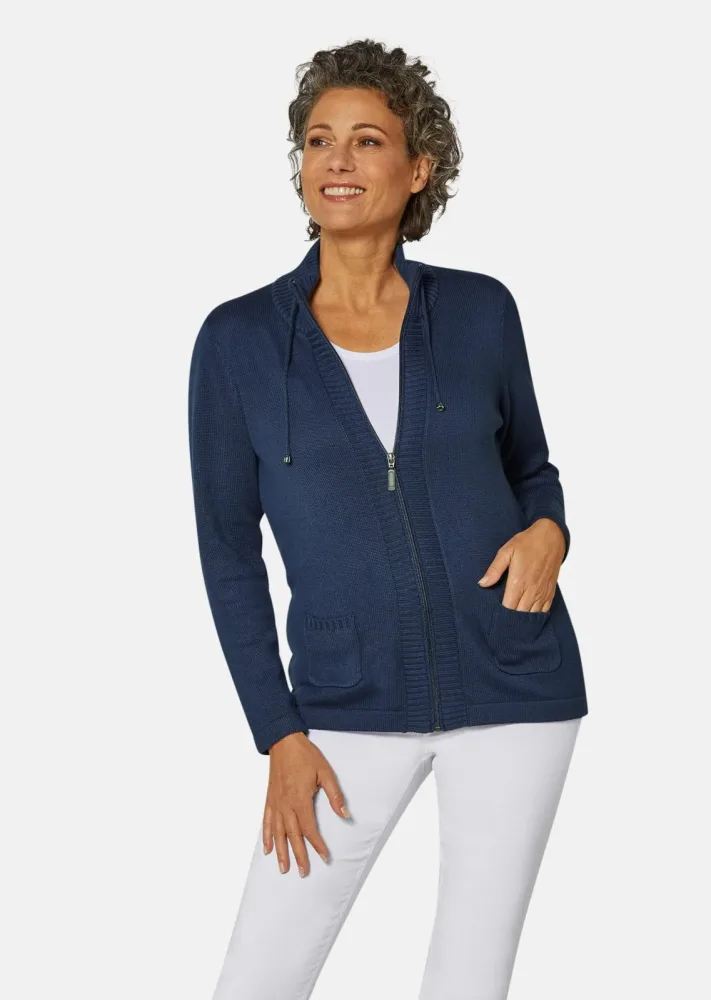 Sportliche Strickjacke - marine - Gr. 22 von Goldner Fashion