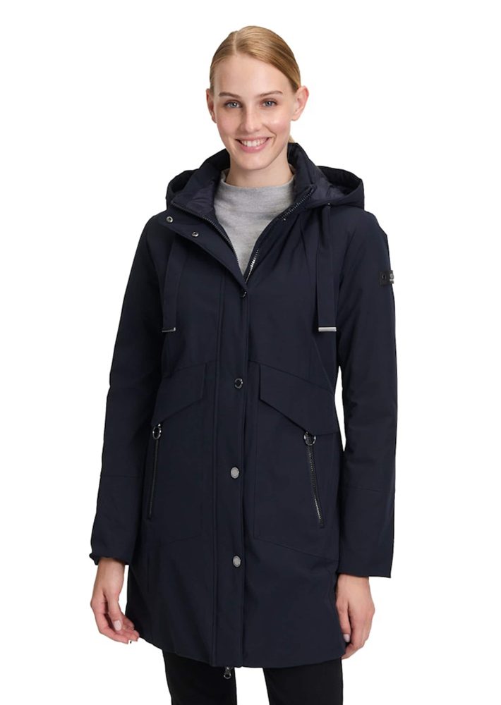 Softshell-Outdoorjacke mit abnehmbarer Kapuze - marine - Gr. 40 von Goldner Fashion