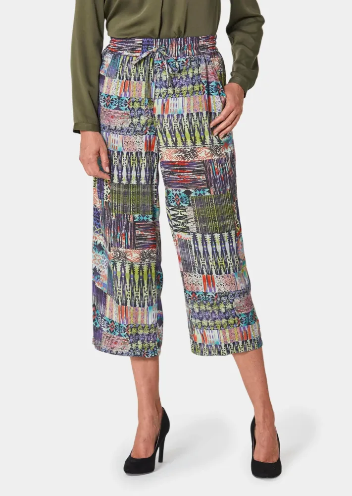 Culotte VERA aus reiner Viskose - bunt / gemustert - Gr. 19 von Goldner Fashion
