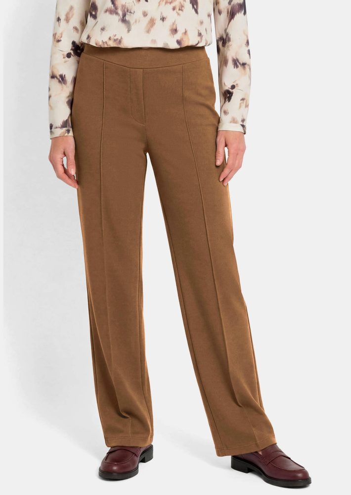 Jerseyhose VERA mit Biesen - cognac - Gr. 42 von Goldner Fashion