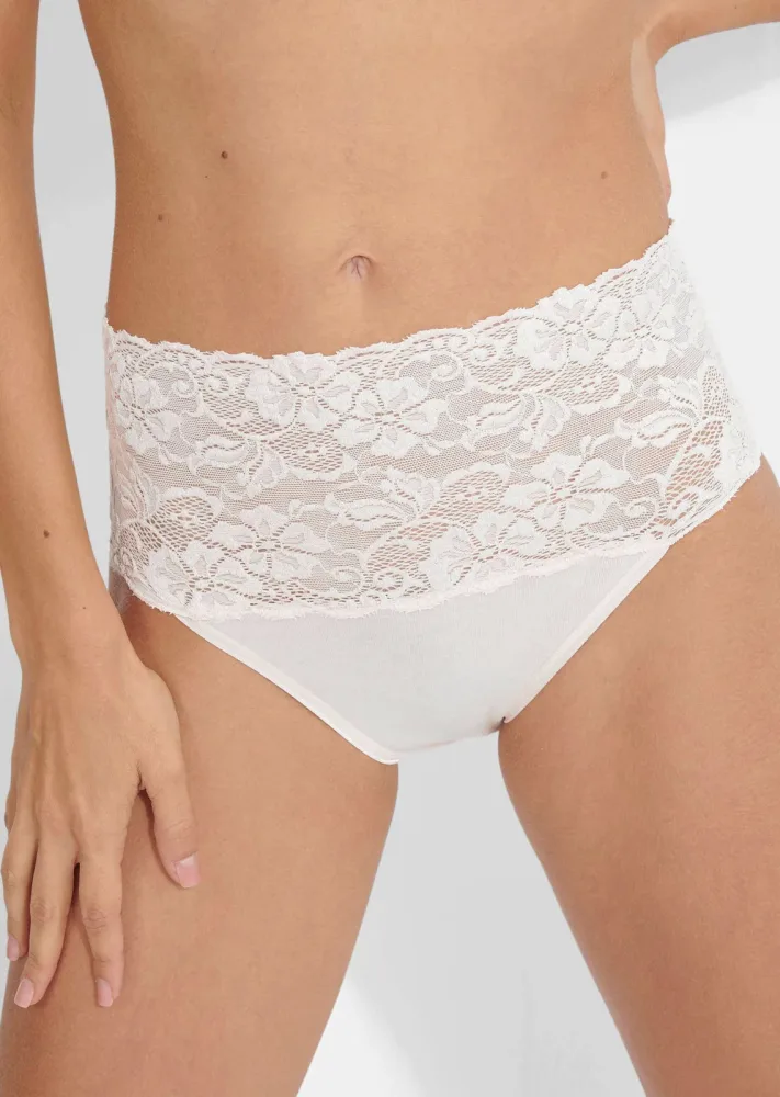 Taillenslip aus Bio-Baumwolle im 2er-Pack - weiss - Gr. 42 von Goldner Fashion