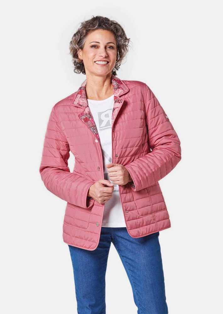 Druckwendejacke - altrosé / geblümt - Gr. 21 von Goldner Fashion