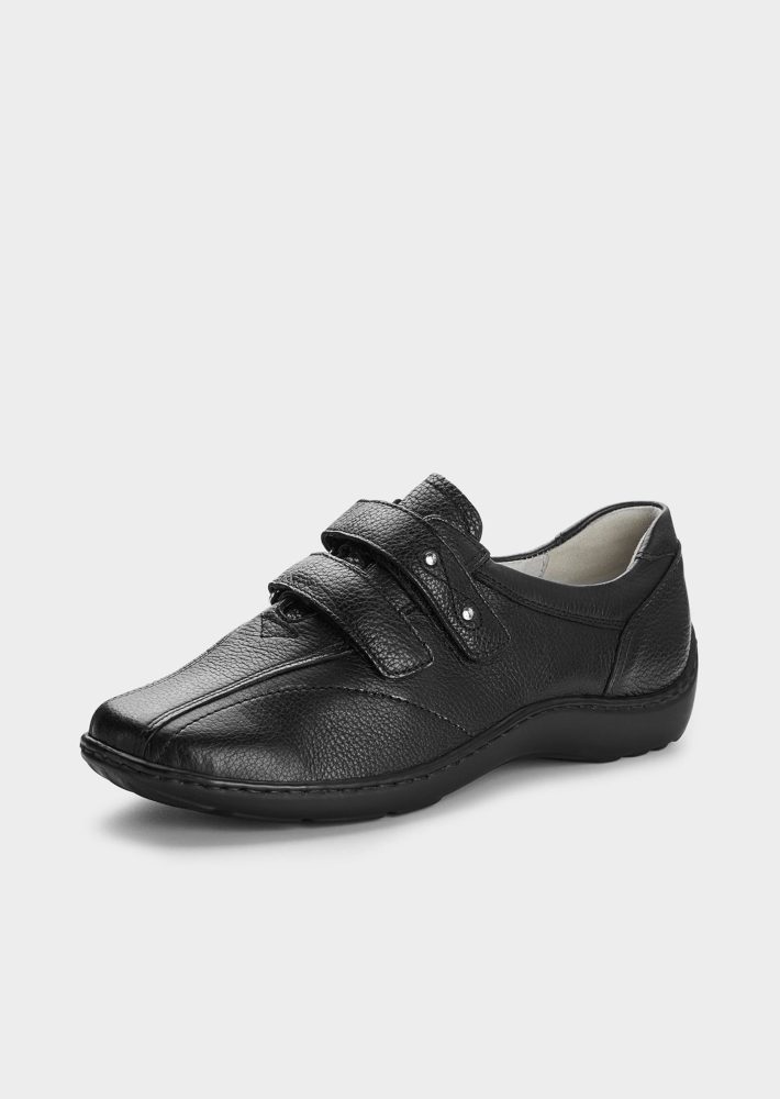 Halbschuhe mit verstellbarem Klettverschluss - schwarz - Gr. 4,5 von Goldner Fashion