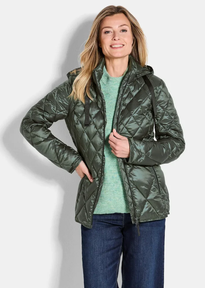 Steppjacke mit Rautenmuster - khaki - Gr. 21 von Goldner Fashion