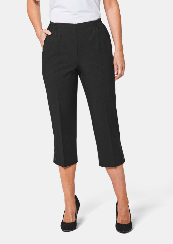 Pflegeleichte Capri-Schlupfhose - schwarz - Gr. 21 von Goldner Fashion