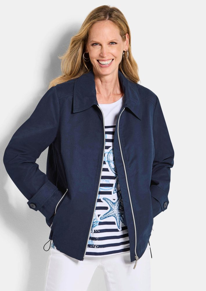 Leichte Jacke im Blouson-Stil - marine - Gr. 48 von Goldner Fashion