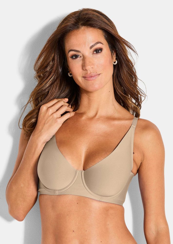 Bügel-BH mit vorgeformten Cups - beige - Gr. 85 E von Goldner Fashion