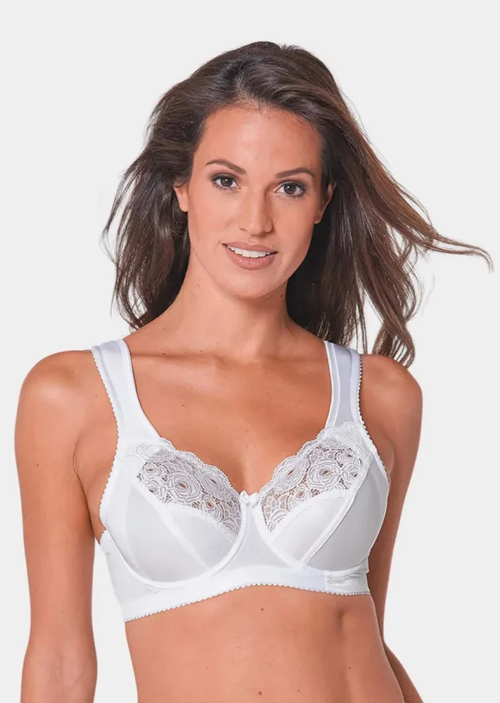 Stabiler, moderner Bügel-BH - weiss - Gr. 85 E von Goldner Fashion