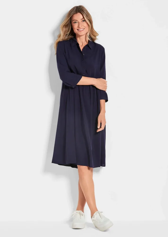Kleid in Hemdblusenform - marine - Gr. 50 von Goldner Fashion