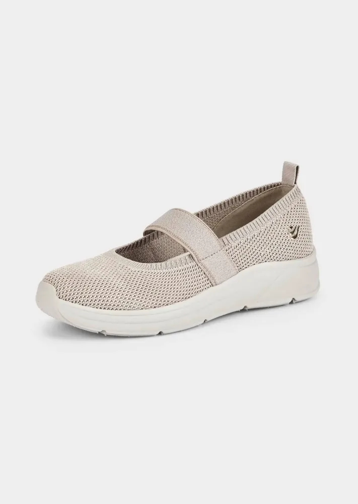 Ballerina mit Riemchen - beige - Gr. 40 von Goldner Fashion
