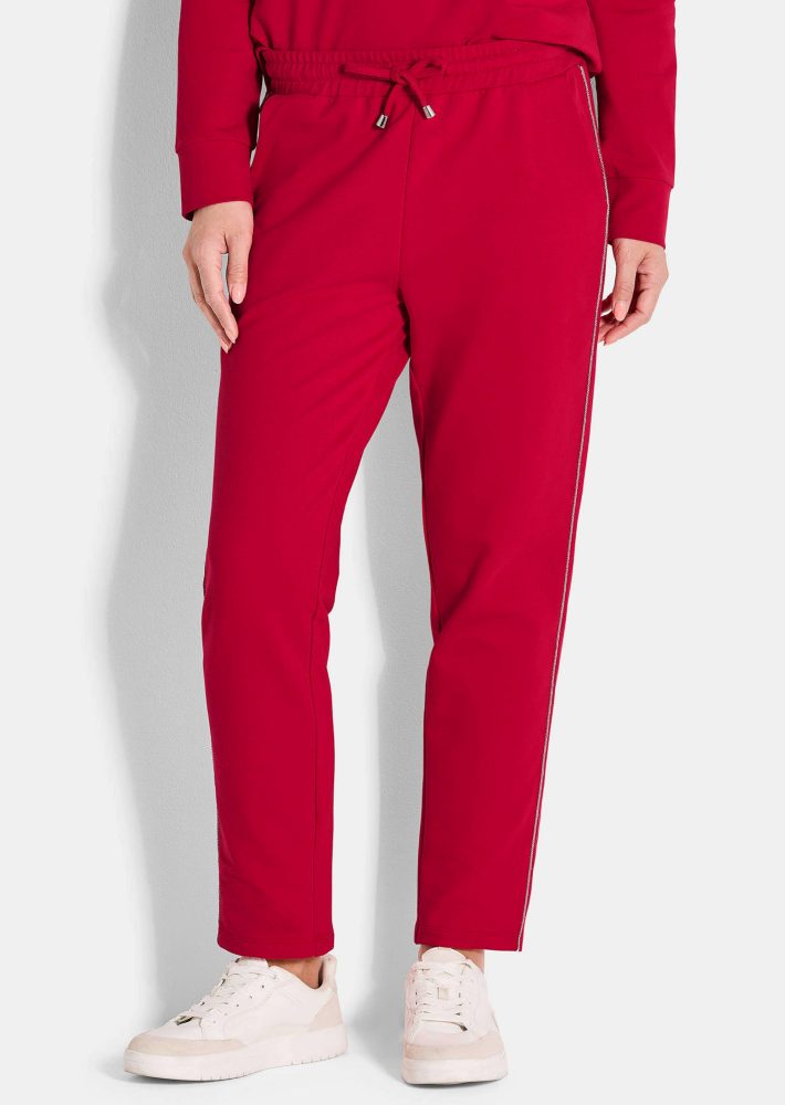 Freizeithose mit Glitzerband - rot - Gr. 22 von Goldner Fashion