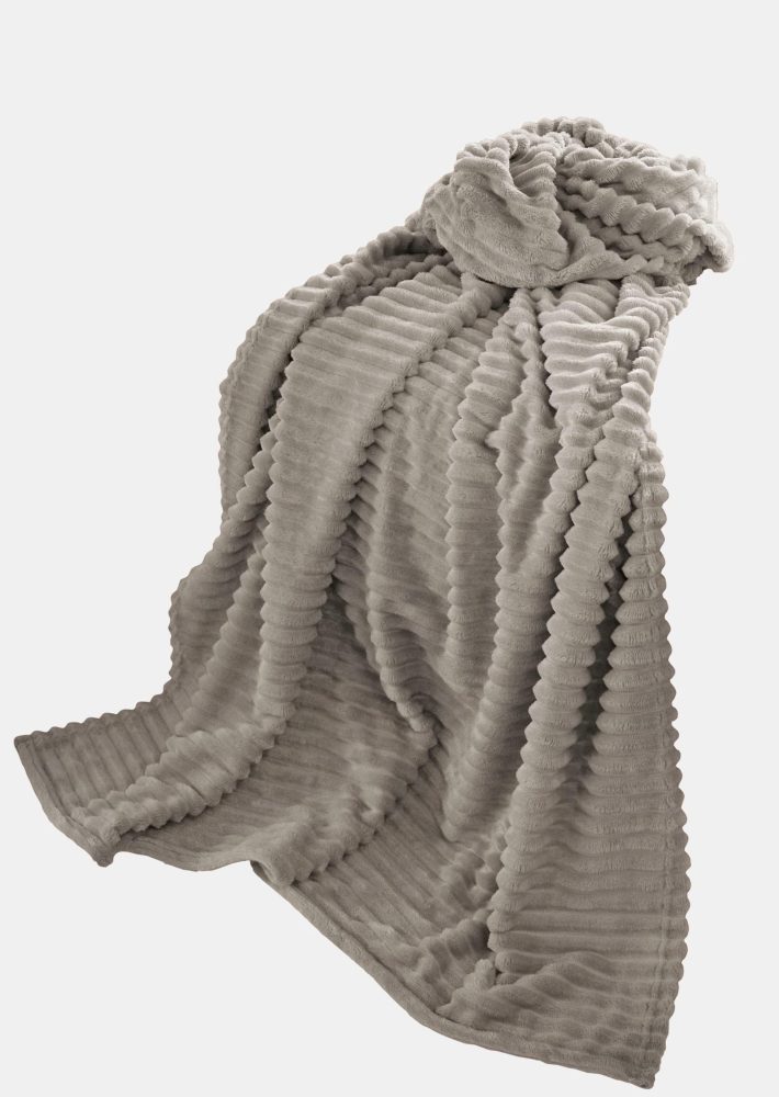 Fleece-Decke - taupe - Gr. Einheitsgröße von Goldner Fashion