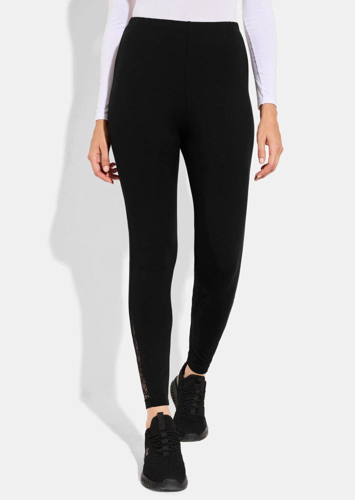 Leggings mit Spitze - schwarz - Gr. 25 von Goldner Fashion