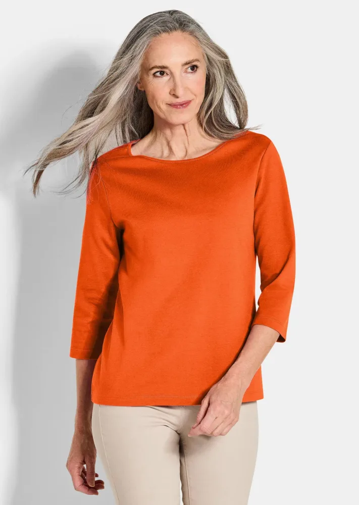 Basic-Shirt aus Interlock-Jersey - terrakotta - Gr. 24 von Goldner Fashion