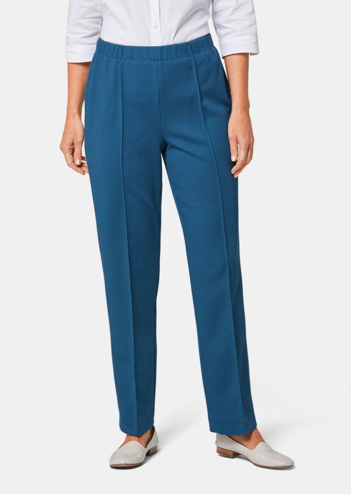 Bequeme Rippenhose CARLA - blau - Gr. 54 von Goldner Fashion