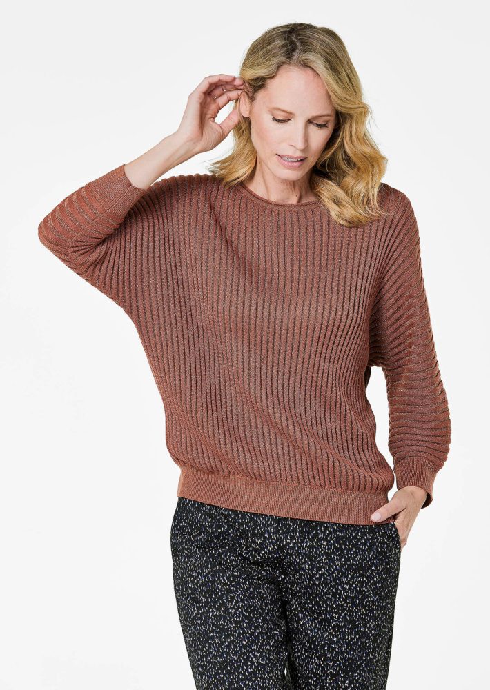 Pullover mit Fledermausärmeln - cognac - Gr. 18/19 von Goldner Fashion