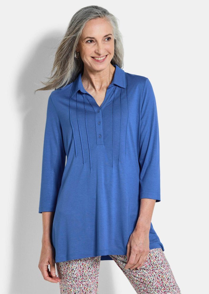 Tunikashirt aus Jersey mit Biesen - royalblau - Gr. 20 von Goldner Fashion