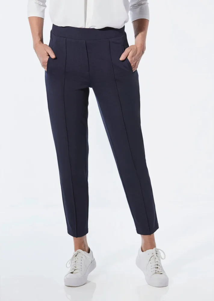 Weite Hose SARA aus Viskose-Jersey - marine - Gr. 20 von Goldner Fashion