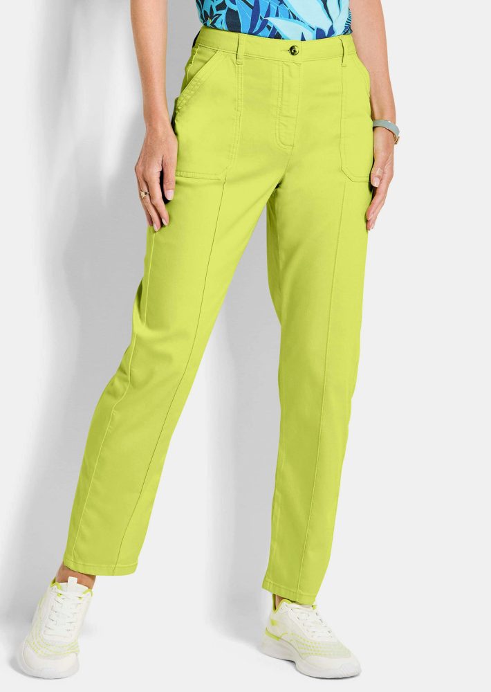 Hose SARA mit Cargo-Taschen - hellgrün - Gr. 20 von Goldner Fashion