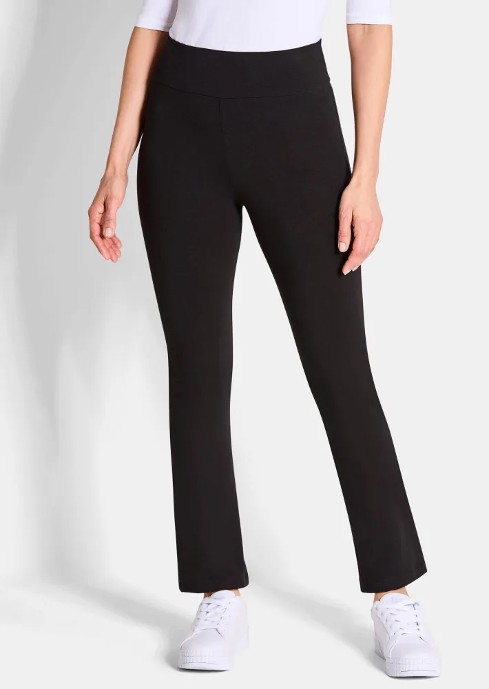 Leggings im Doppelpack mit ausgestelltem Bein - schwarz - Gr. 21 von Goldner Fashion