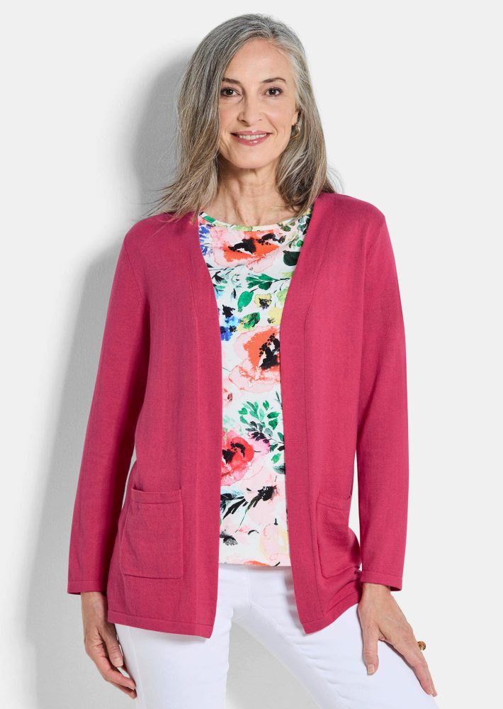 Verschlussloser Cardigan aus COTTAMIRA - koralle - Gr. 19 von Goldner Fashion