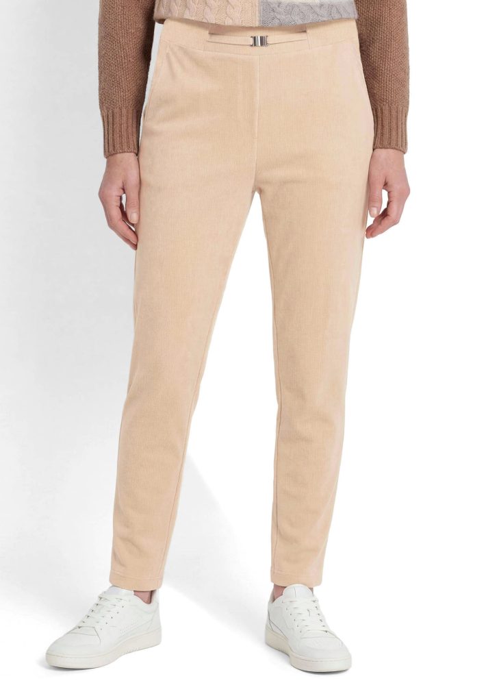Cordhose SARA aus Stretch-Jersey - stein - Gr. 20 von Goldner Fashion