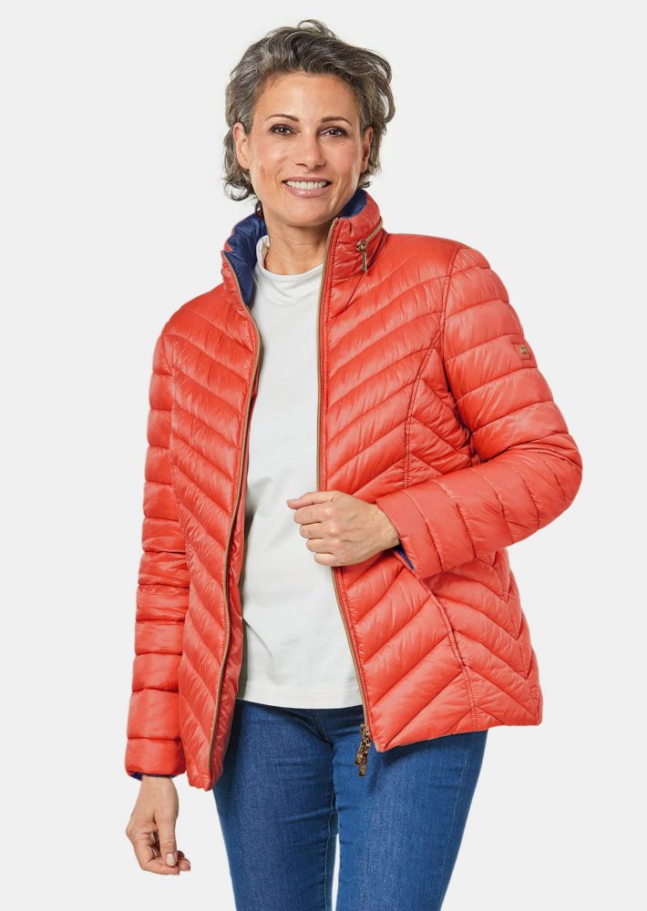 Steppjacke in figurschmeichelnder Optik - terrakotta - Gr. 19 von Goldner Fashion