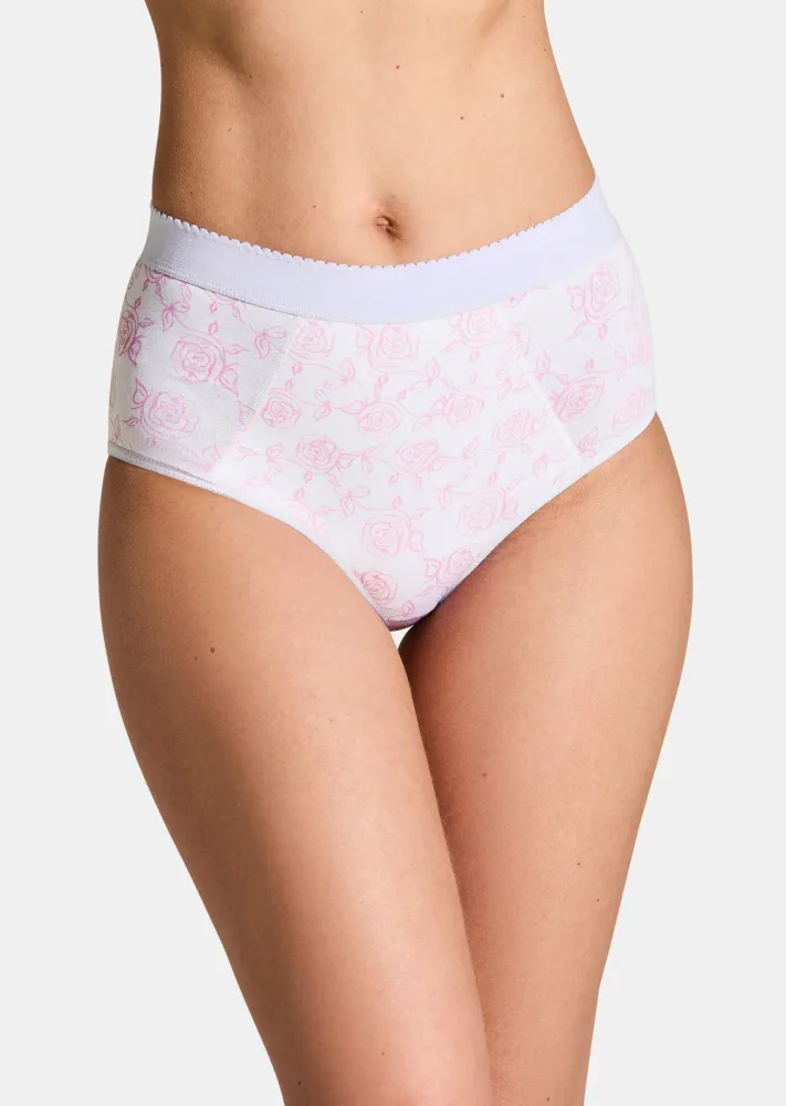 Baumwoll-Bauchwegslip im Mehrfachpack - weiss / lila / rosé - Gr. 36 von Goldner Fashion