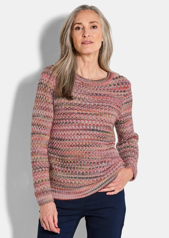 Strickpullover in Multicolor-Optik - bunt / gemustert - Gr. 24 von Goldner Fashion
