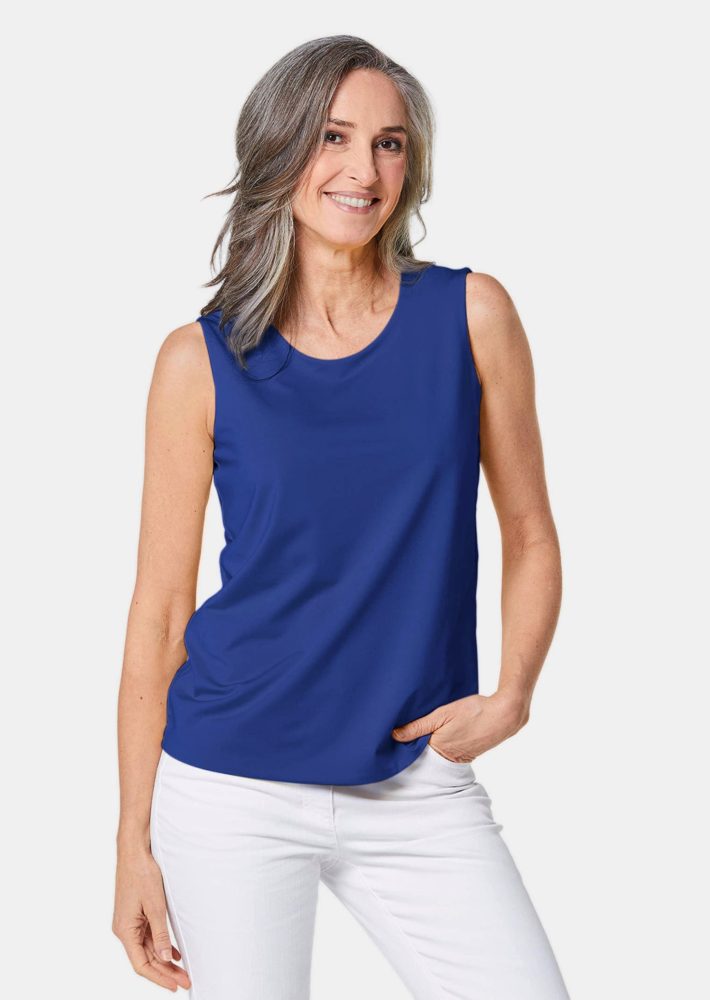 Gepflegtes Top in formstabiler Ware - royalblau - Gr. 20 von Goldner Fashion