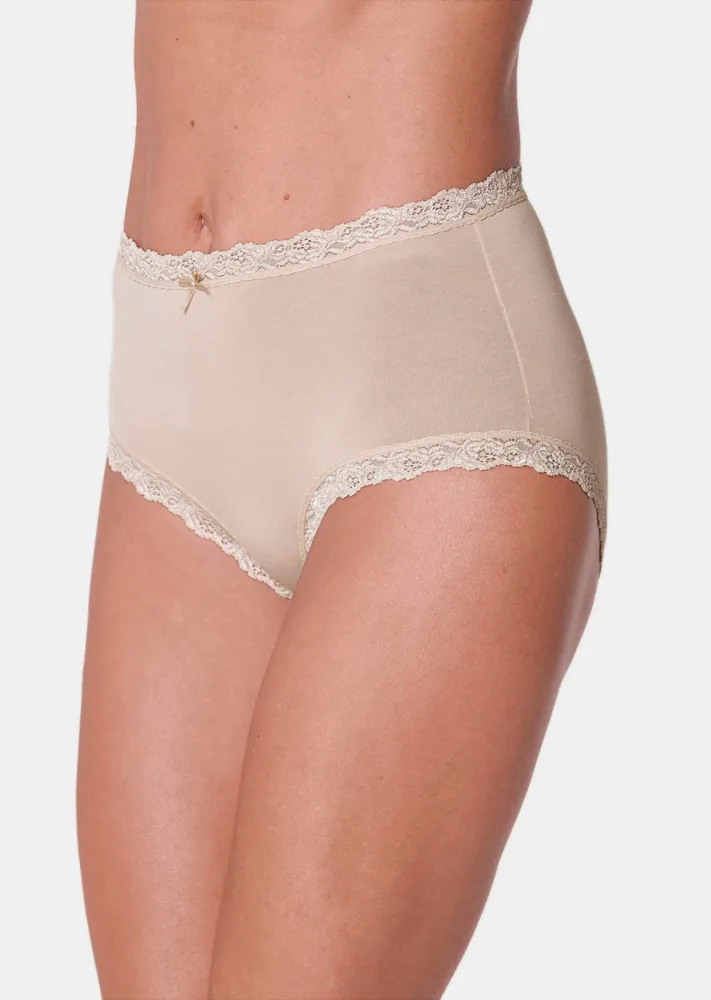 Taillenslip im 3er-Pack - caramel - Gr. 36 von Goldner Fashion